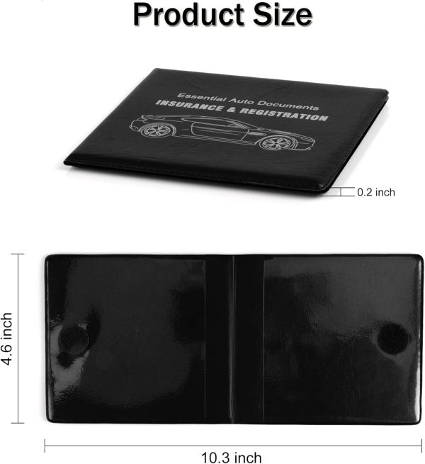 Car Registration and Insurance Card Holder, Vehicle Glove Box Car Organizer, Interior Car Accessories for Documents, Cards, License - 2 Pack - Image 2