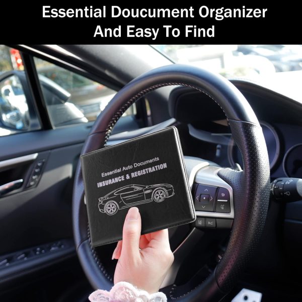 Car Registration and Insurance Card Holder, Vehicle Glove Box Car Organizer, Interior Car Accessories for Documents, Cards, License - 2 Pack - Image 5