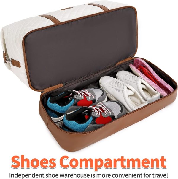 Weekender Bag, Large Travel Duffel Bag for Women, Carry on Overnight Bag with Shoe Compartment and Toiletry Bags - Image 4