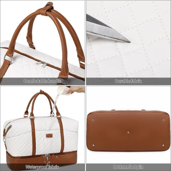 Weekender Bag, Large Travel Duffel Bag for Women, Carry on Overnight Bag with Shoe Compartment and Toiletry Bags - Image 7